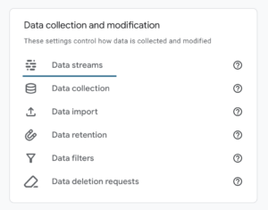 From your Google Analytics account select Admin, Data Streams